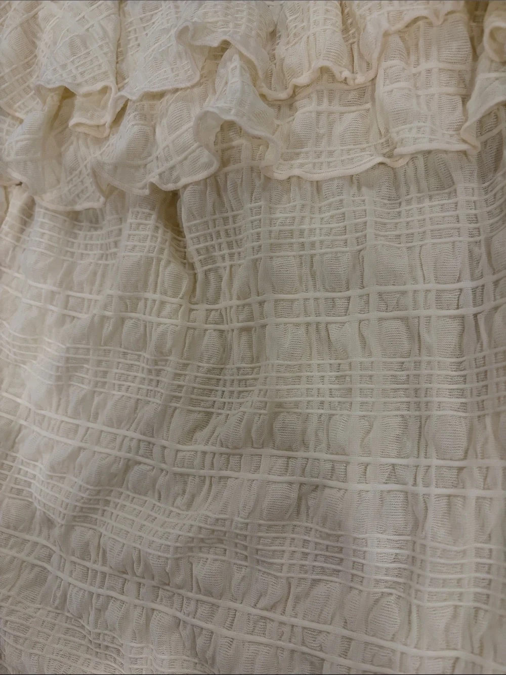 Free People Cream Off-Shoulder Ruffle Tie Camisole